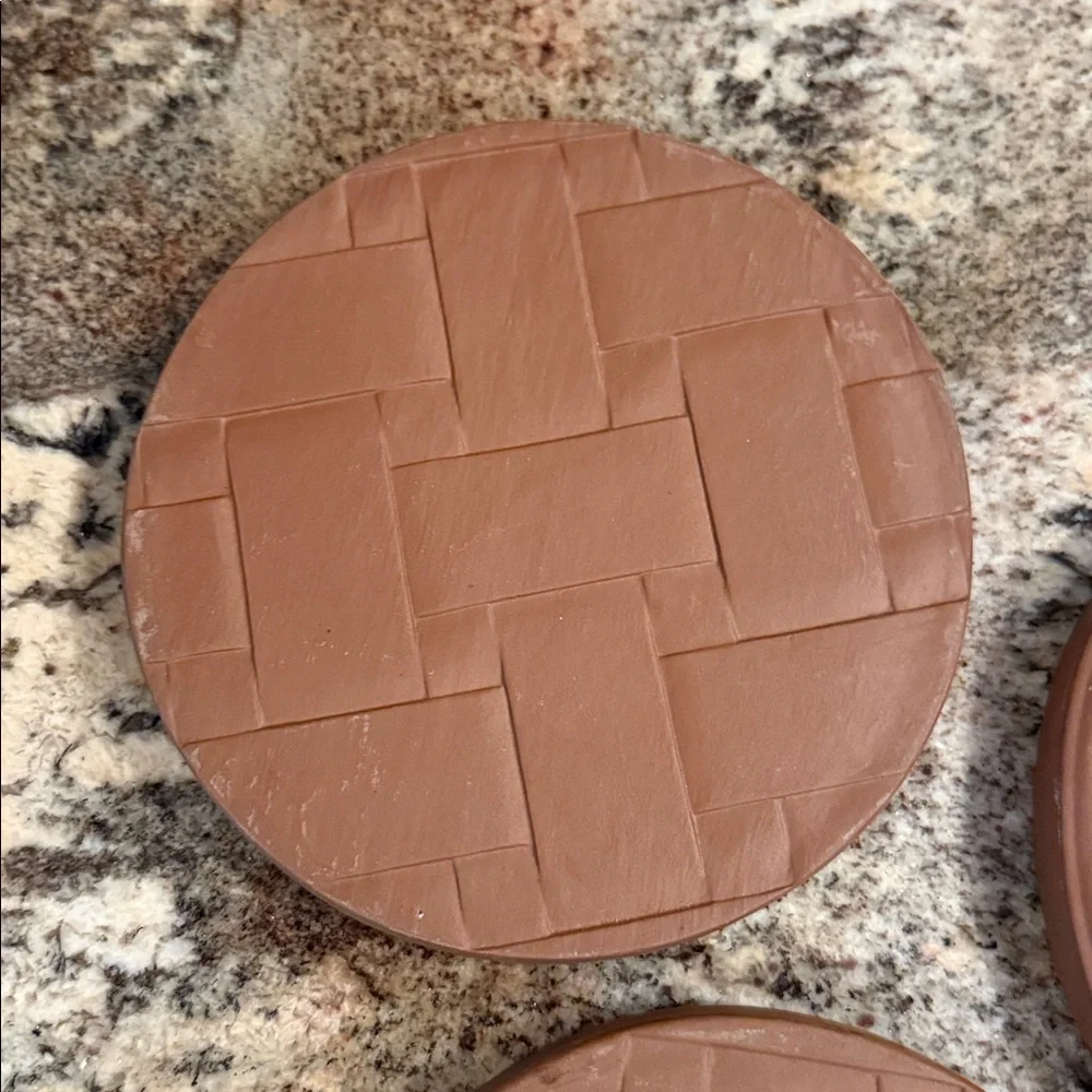 Longaberger Pottery Button Basket Brick - Set of 3